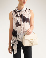 Shoulder Bag With Fl Avorio