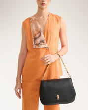 Shoulder Bag With Fl Black