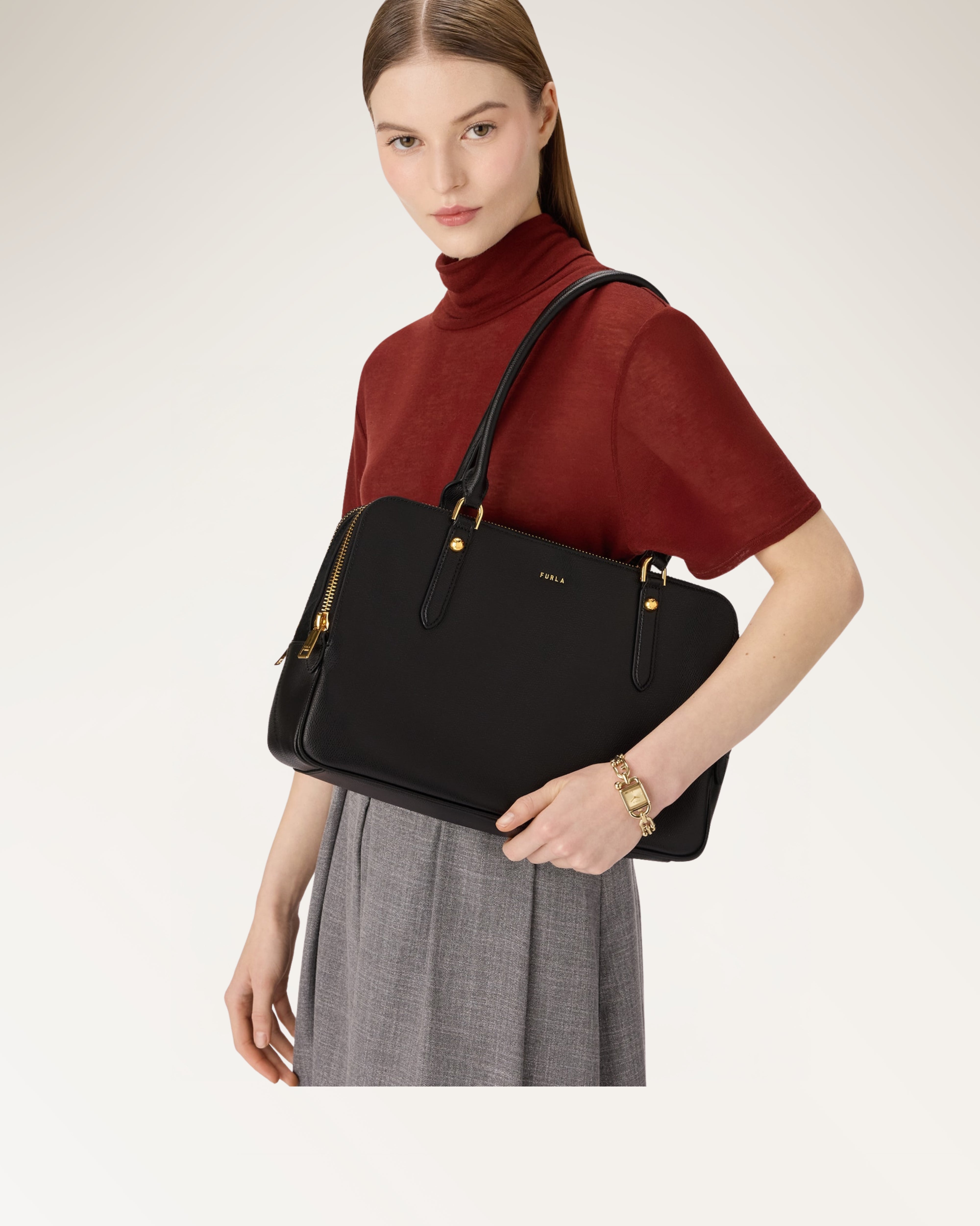 Giulia L Boston Bag Black