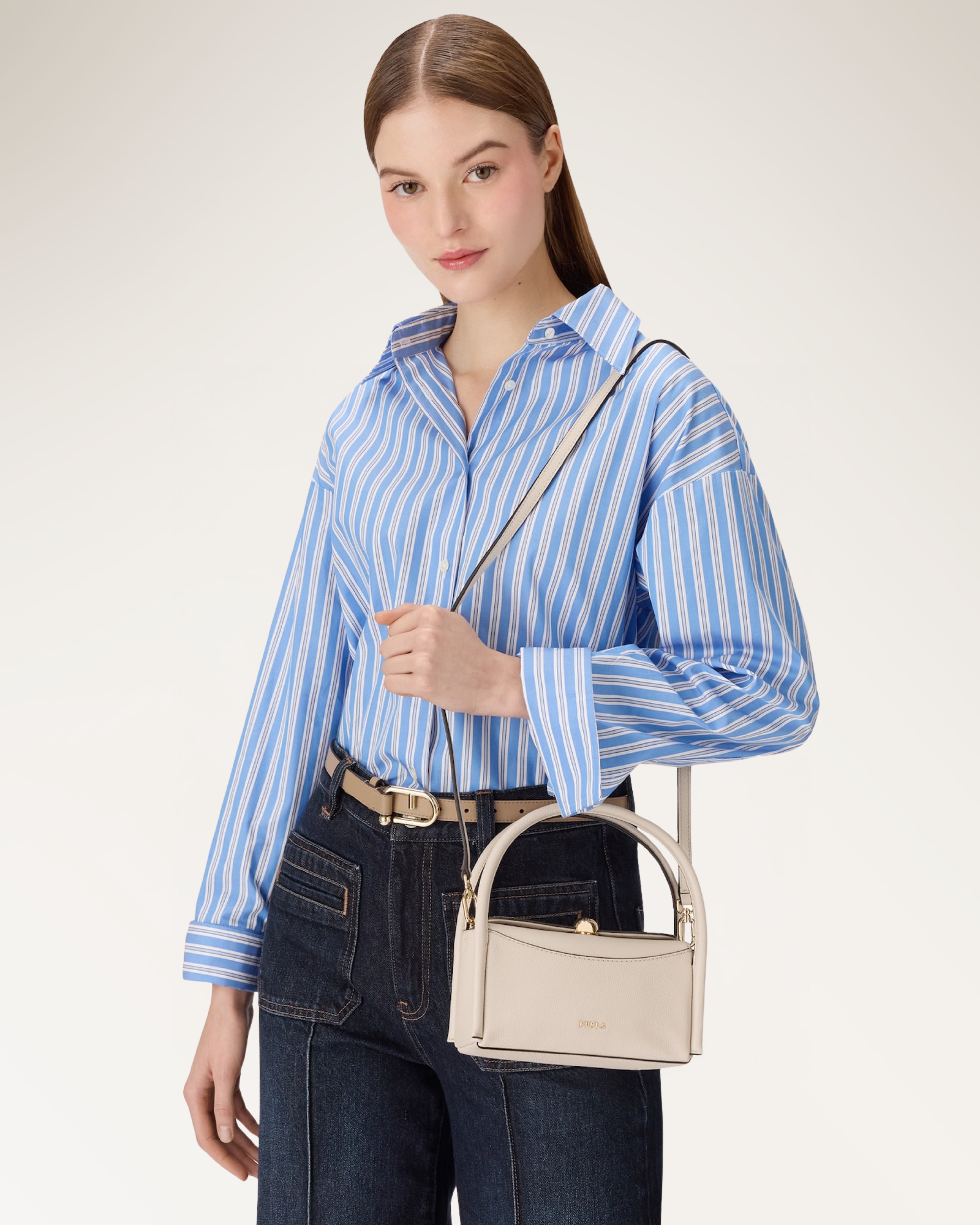 Nicole Mini Boston Bag Sabbia